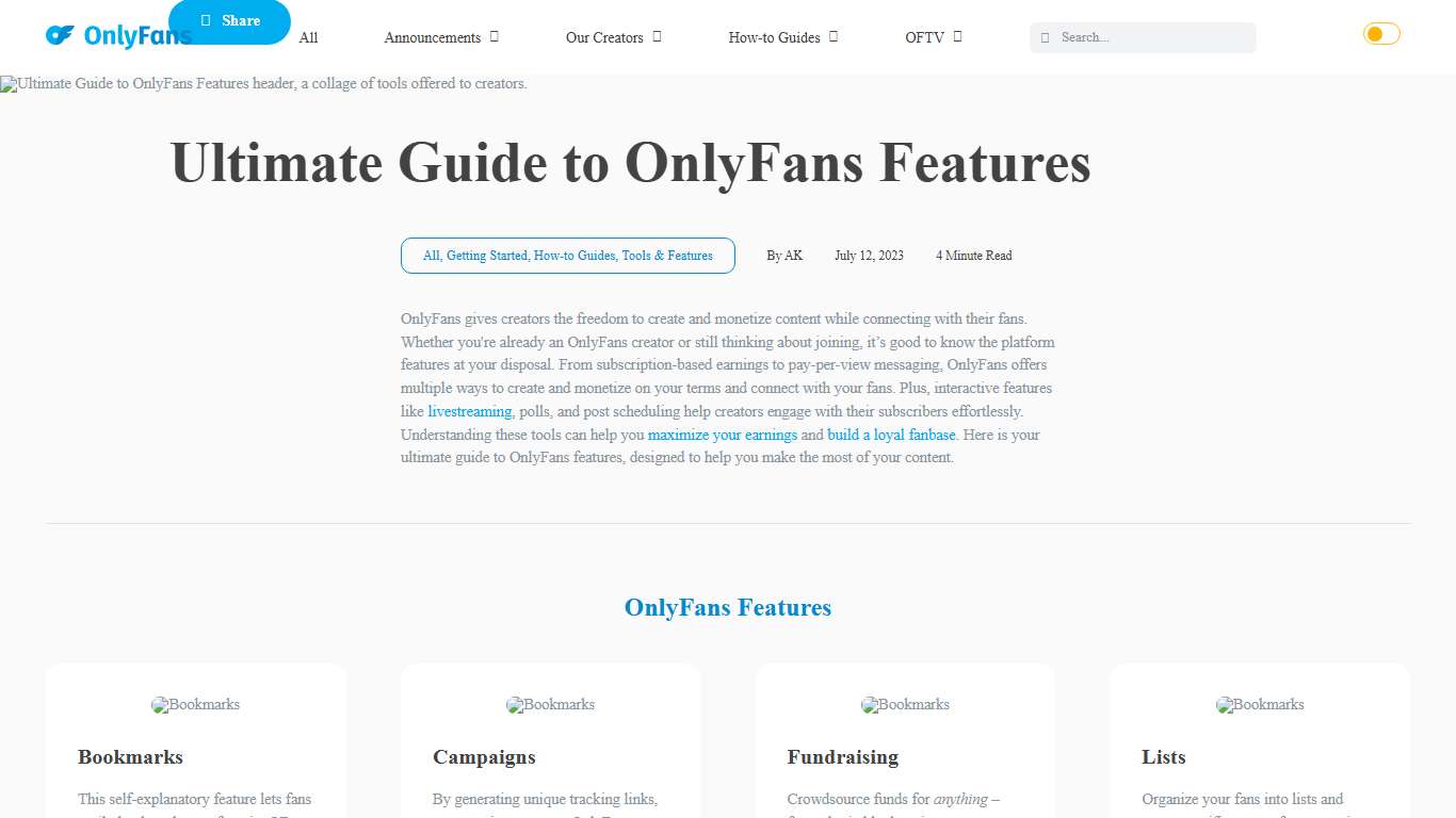 Ultimate Guide to OnlyFans Features - OnlyFans Blog